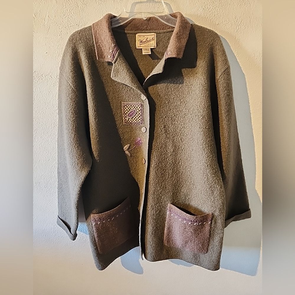 Woolrich Roses Wool Blanket Coat Jacket Women M